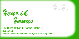 henrik hanus business card